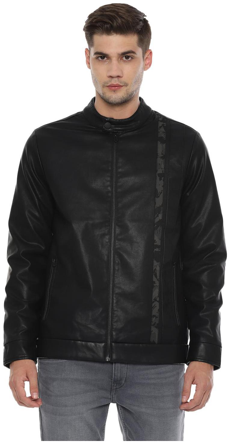 

Allen Solly Men Black Solid Bomber jacket