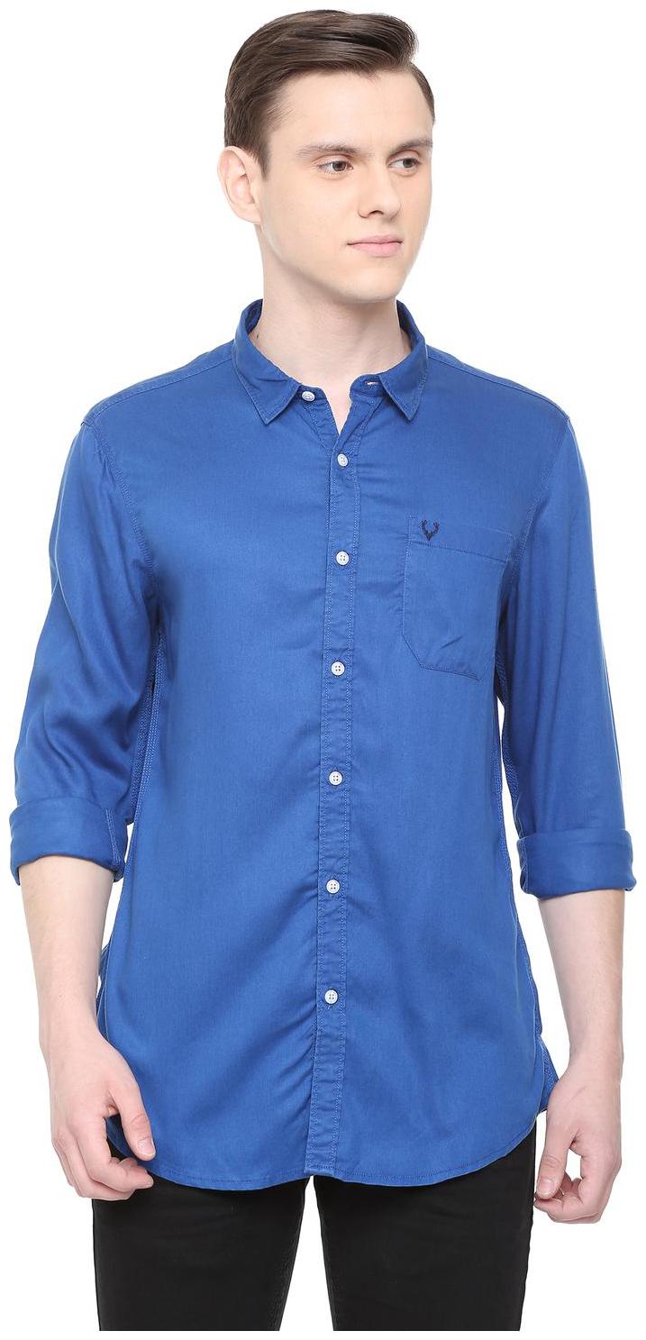 

Allen Solly Men Blue Solid Slim Fit Casual Shirt
