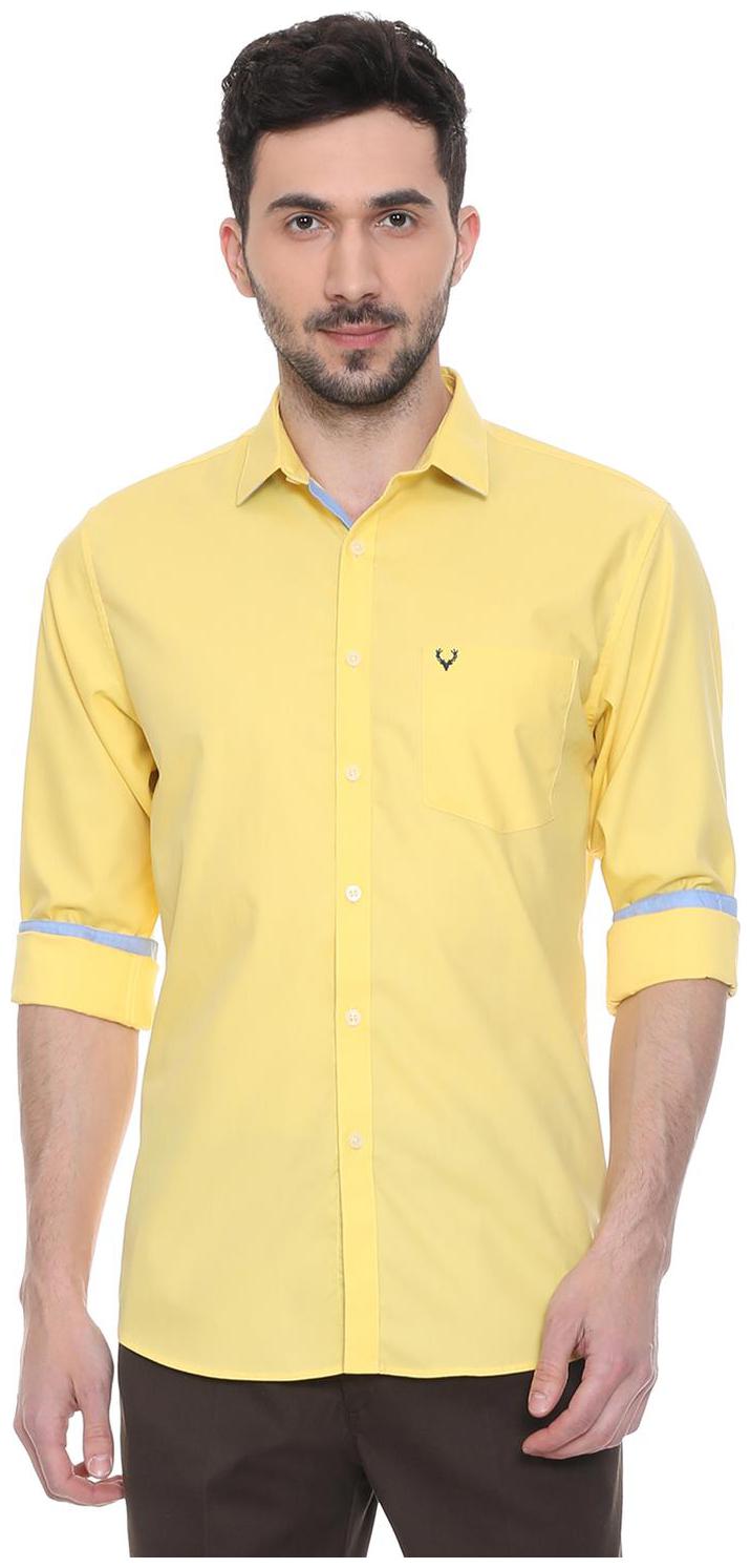

Allen Solly Men Yellow Solid Slim Fit Casual Shirt