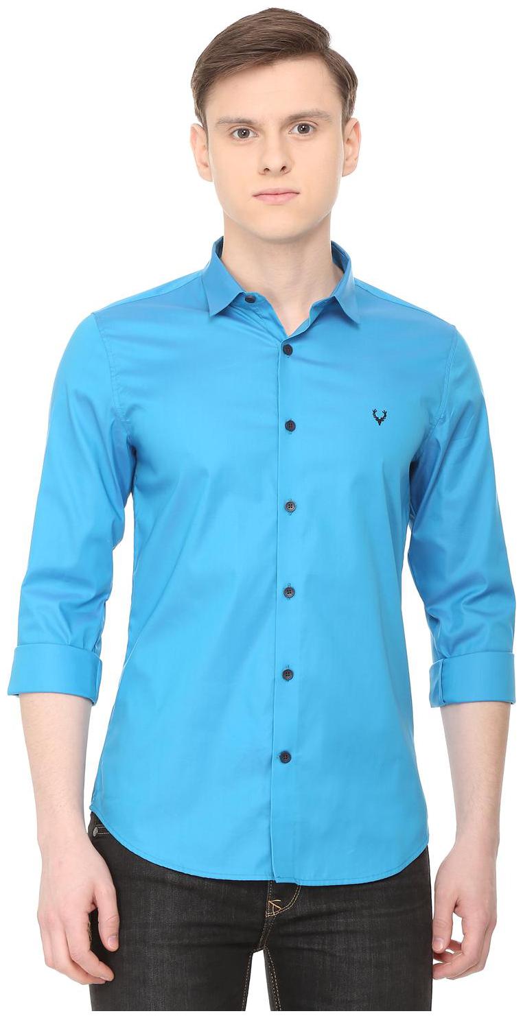

Allen Solly Men Blue Solid Slim Fit Casual Shirt