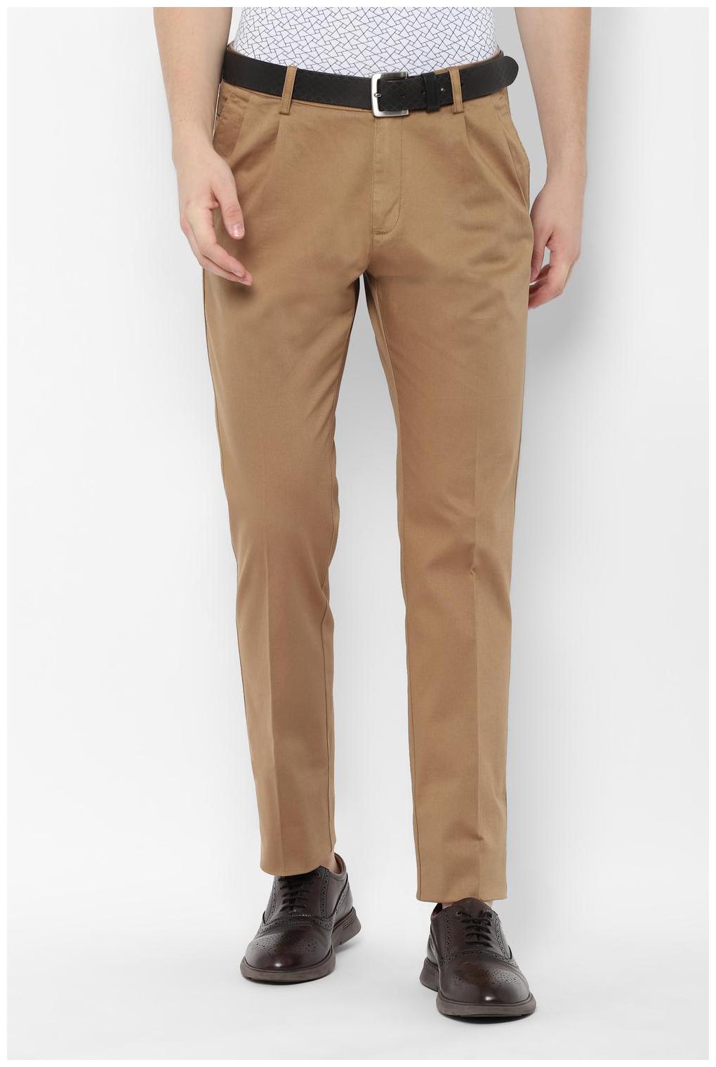 

Allen Solly Men Beige Textured Regular fit Regular trousers