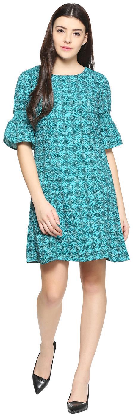 

Allen Solly Blue Geometric A-line dress