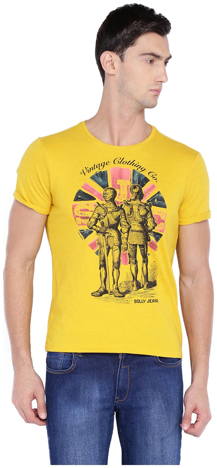 

Allen Solly Men Yellow Slim fit Cotton Round neck T-Shirt - Pack Of 1