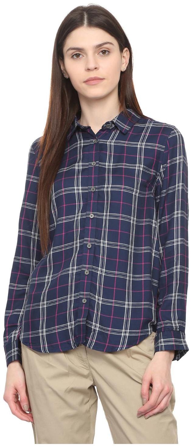 

Allen Solly Women Blue Checked Regular Fit Shirt