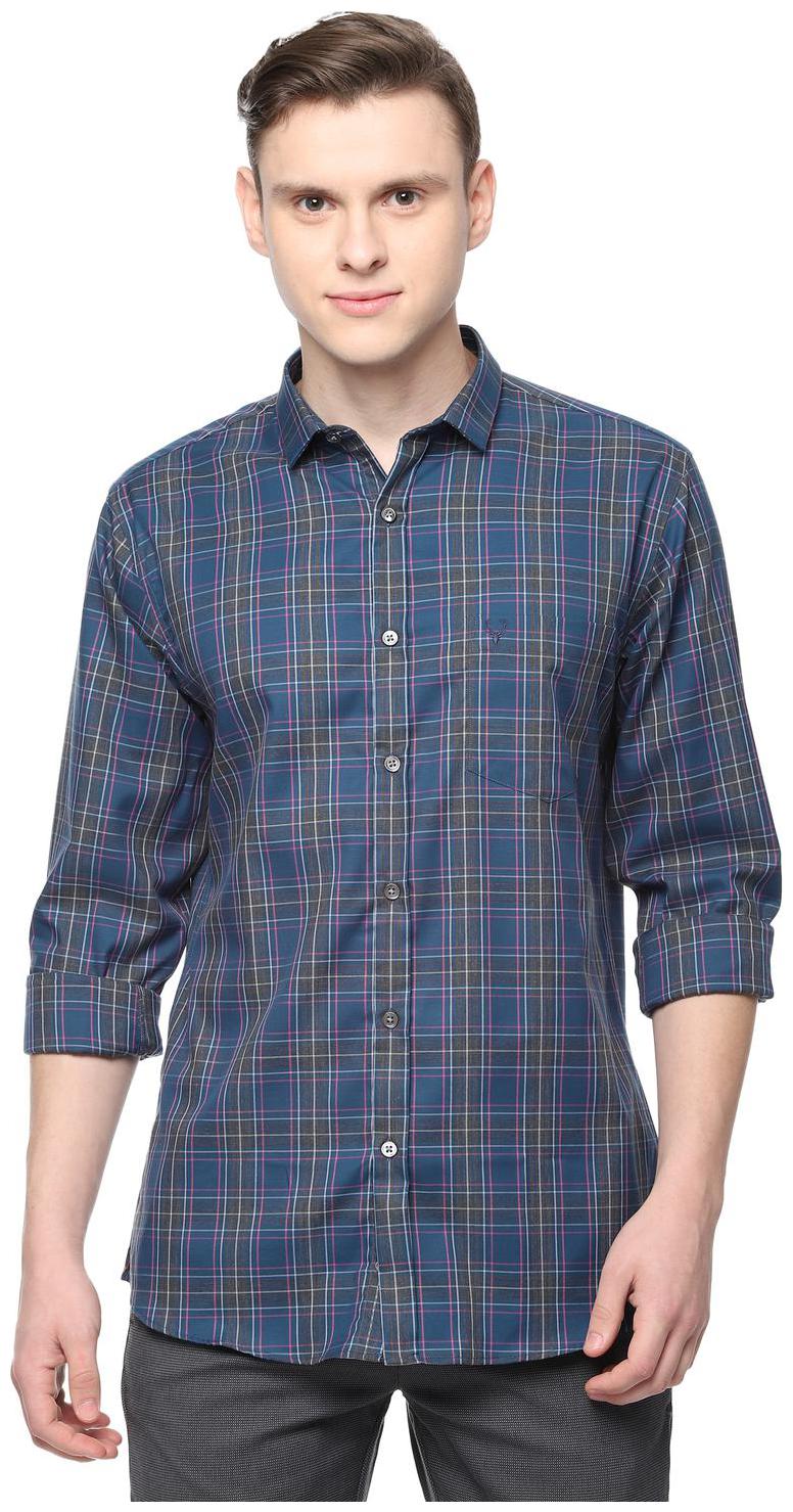 

Allen Solly Men Blue Checked Slim Fit Casual Shirt