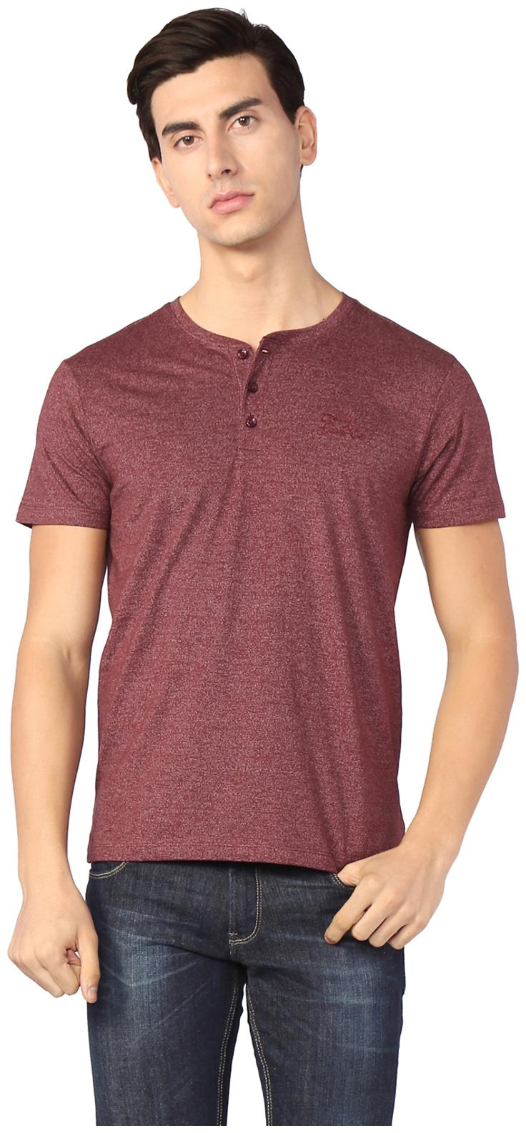 

Allen Solly Men Maroon Regular fit Cotton Blend Henley neck T-Shirt - Pack Of 1