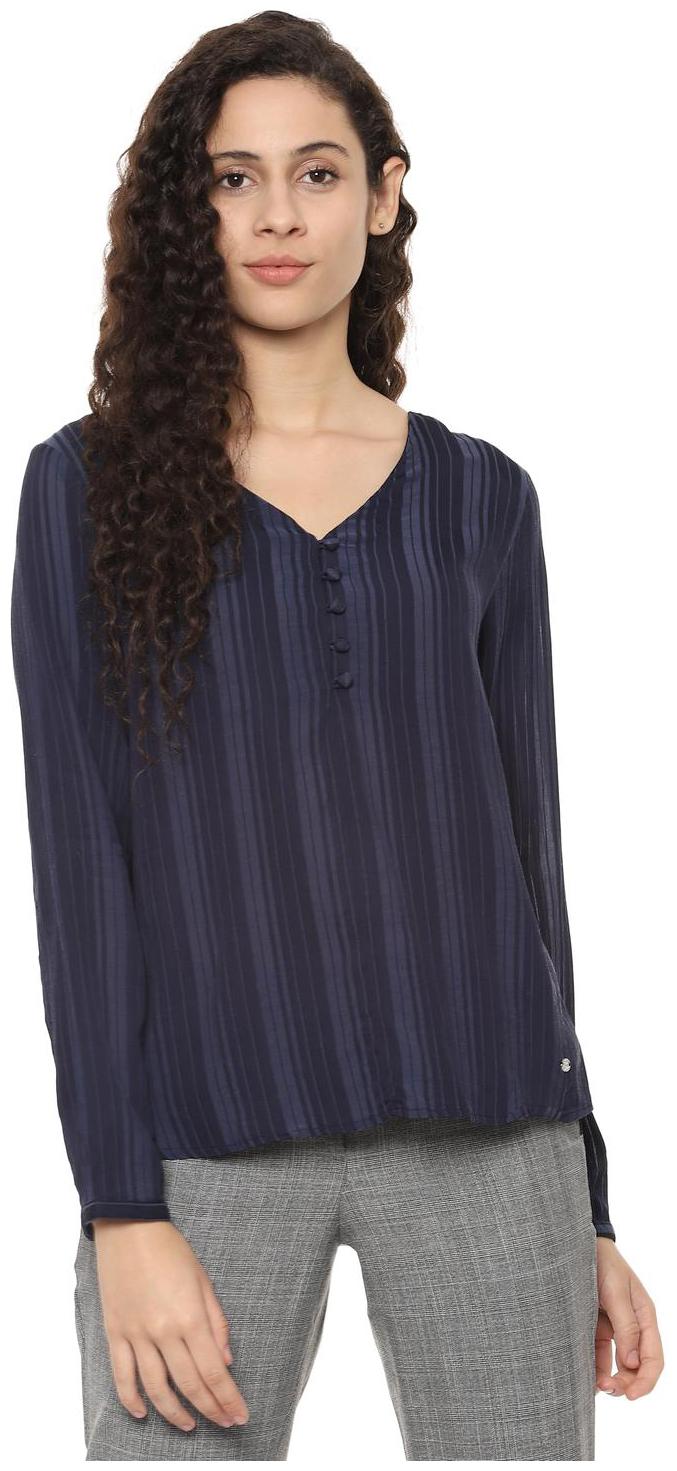 

Allen Solly Women Striped Regular top - Blue