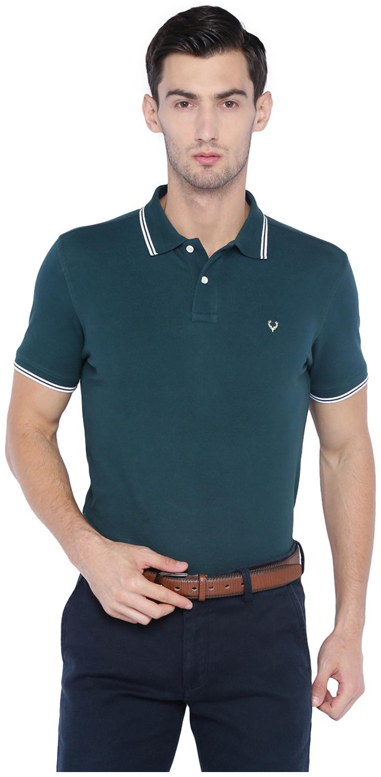 

Allen Solly Men Green Regular fit Cotton Polo collar T-Shirt - Pack Of 1