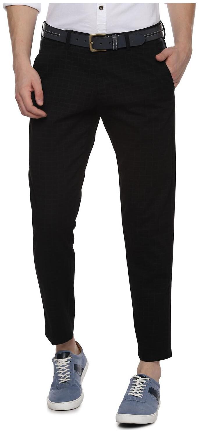 

Allen Solly Men Black Checked Slim fit Regular trousers
