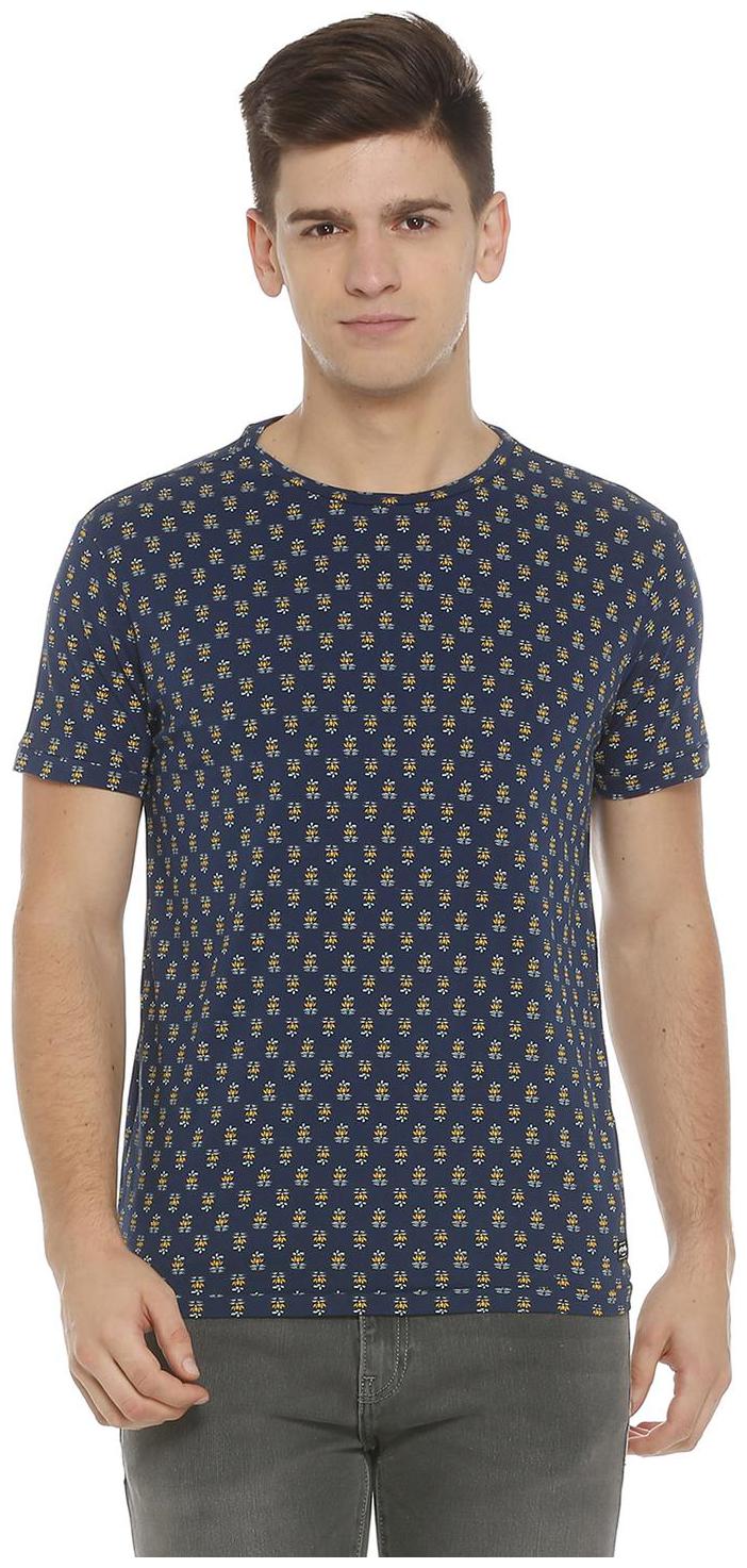 

Allen Solly Men Blue Regular fit Cotton Blend Round neck T-Shirt - Pack Of 1
