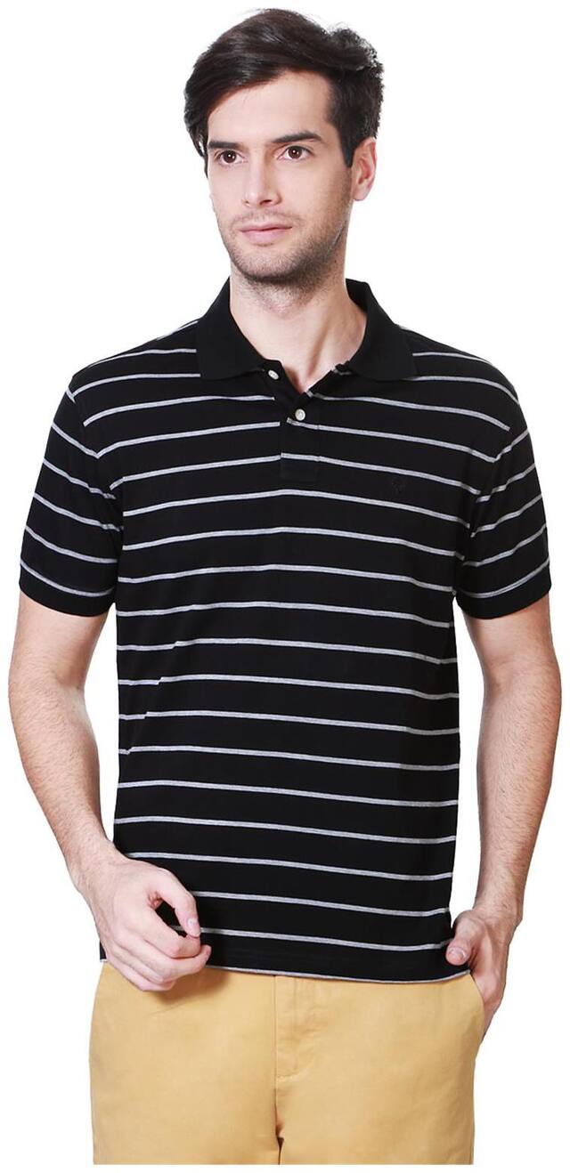 Allen Solly Men's Regular Fit Polo T-Shirt - Black