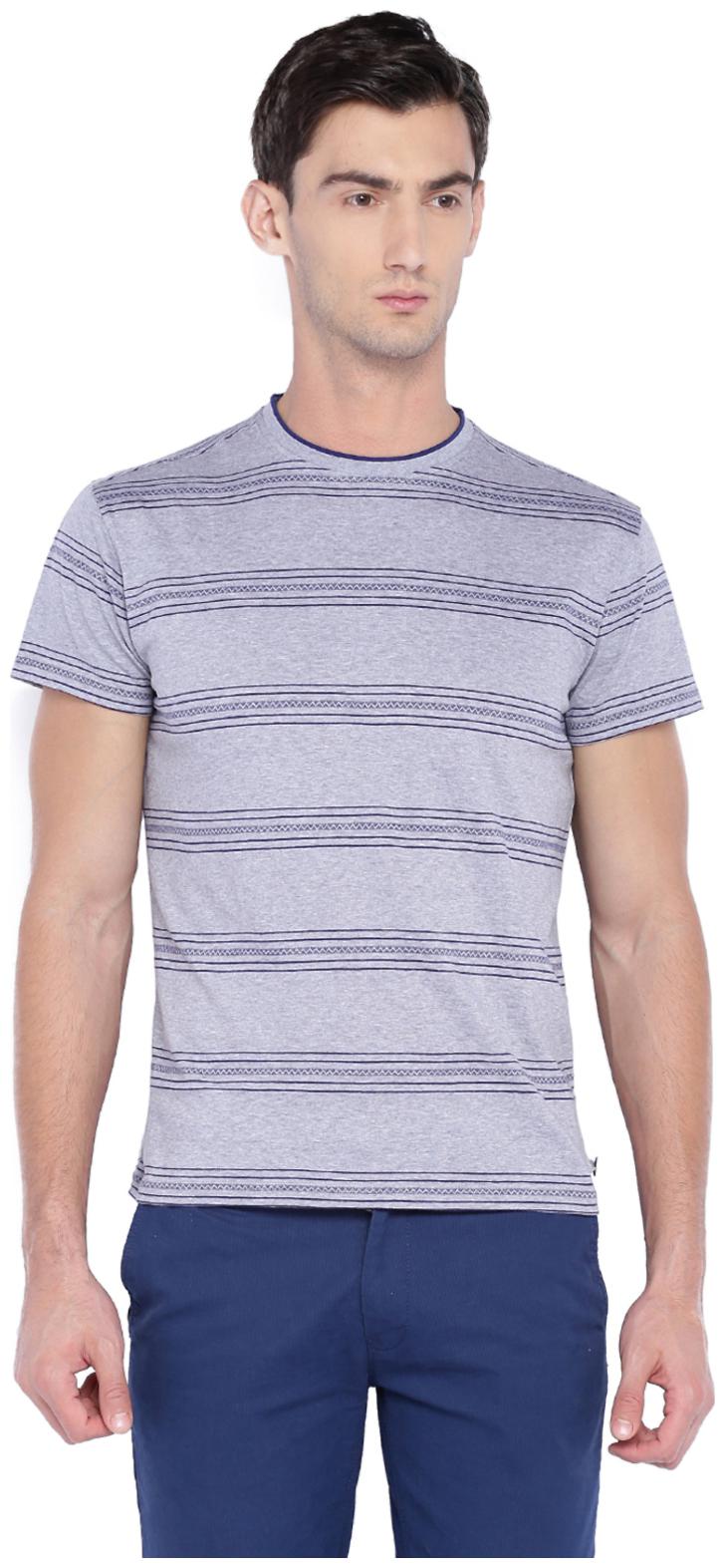 

Allen Solly Men Grey Slim fit Cotton Blend Round neck T-Shirt - Pack Of 1