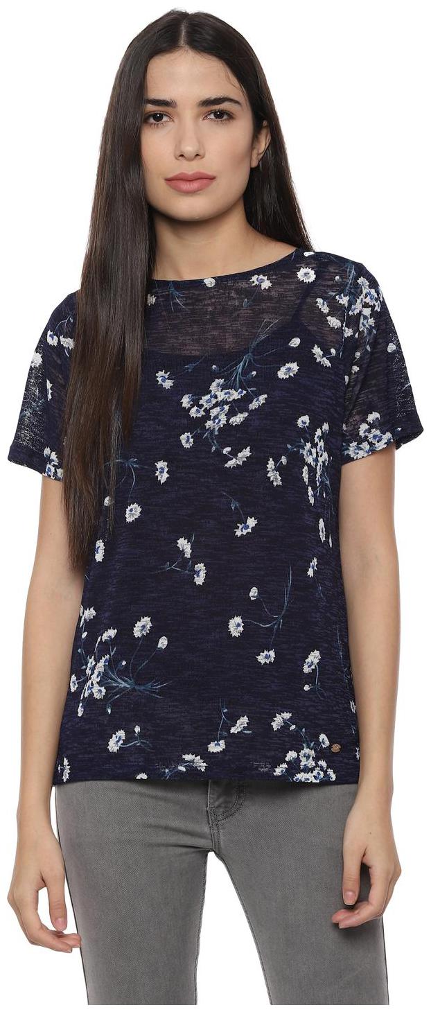 

Allen Solly Women Printed Regular top - Blue