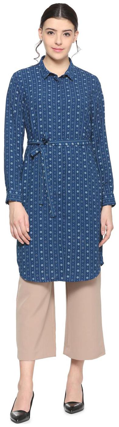 

Allen Solly Women Printed Regular tunic - Blue