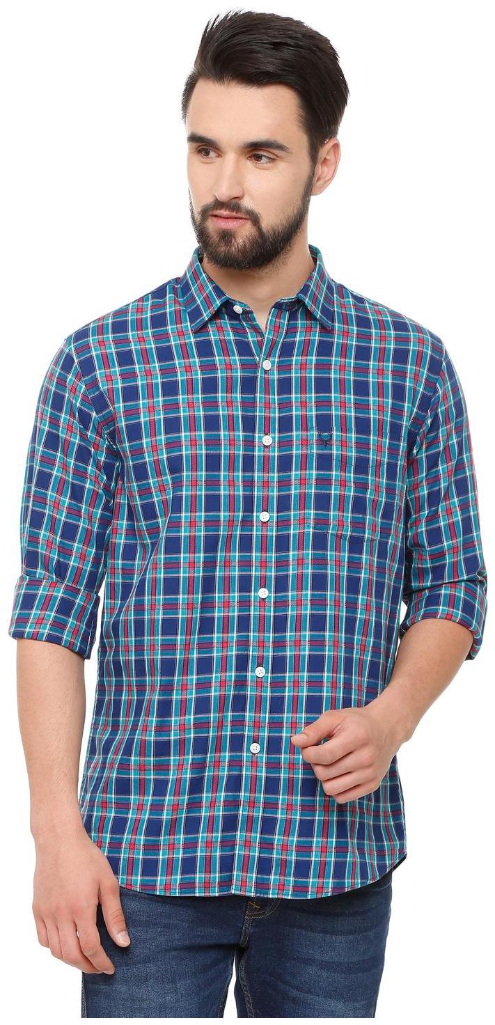 

Allen Solly Men Blue Checked Slim Fit Casual Shirt