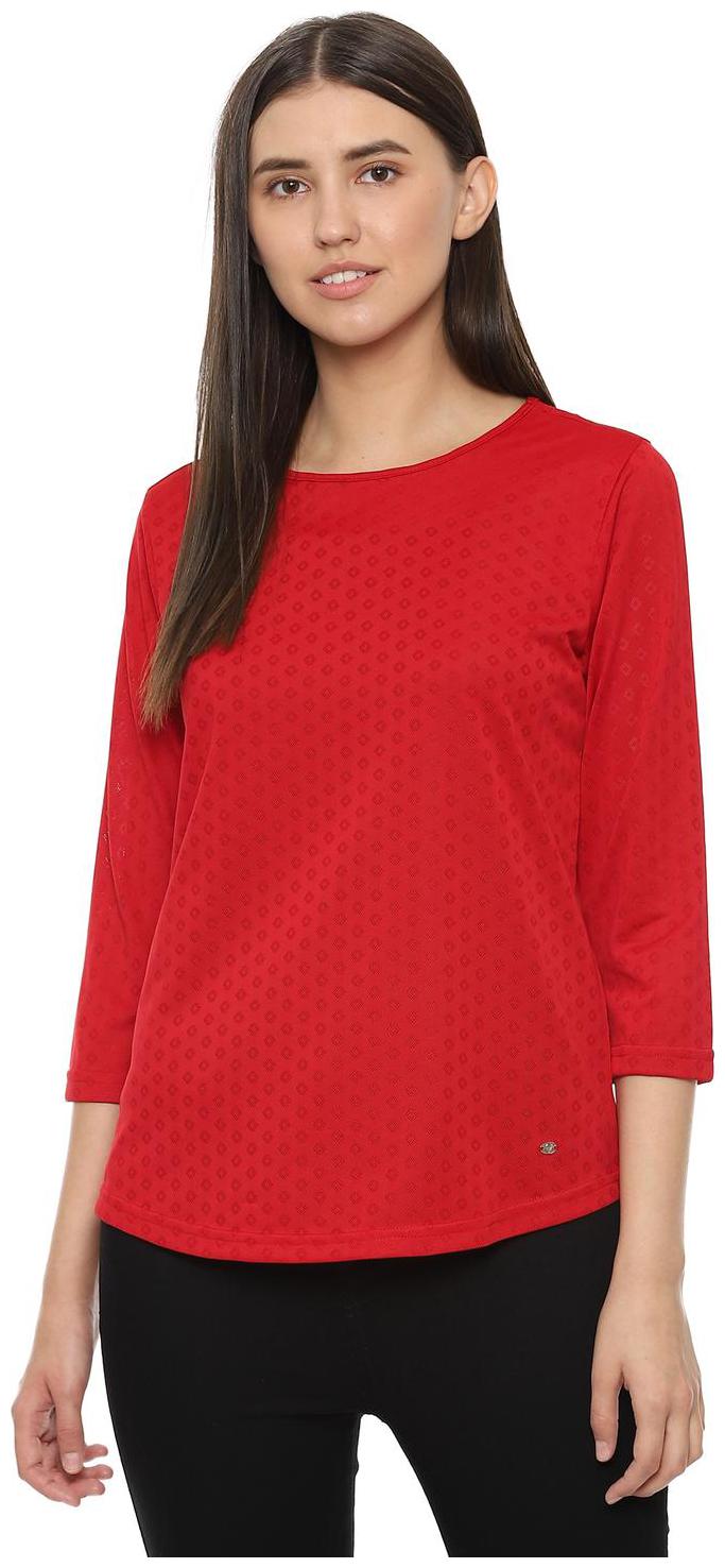 

Allen Solly Women Self design Regular top - Red