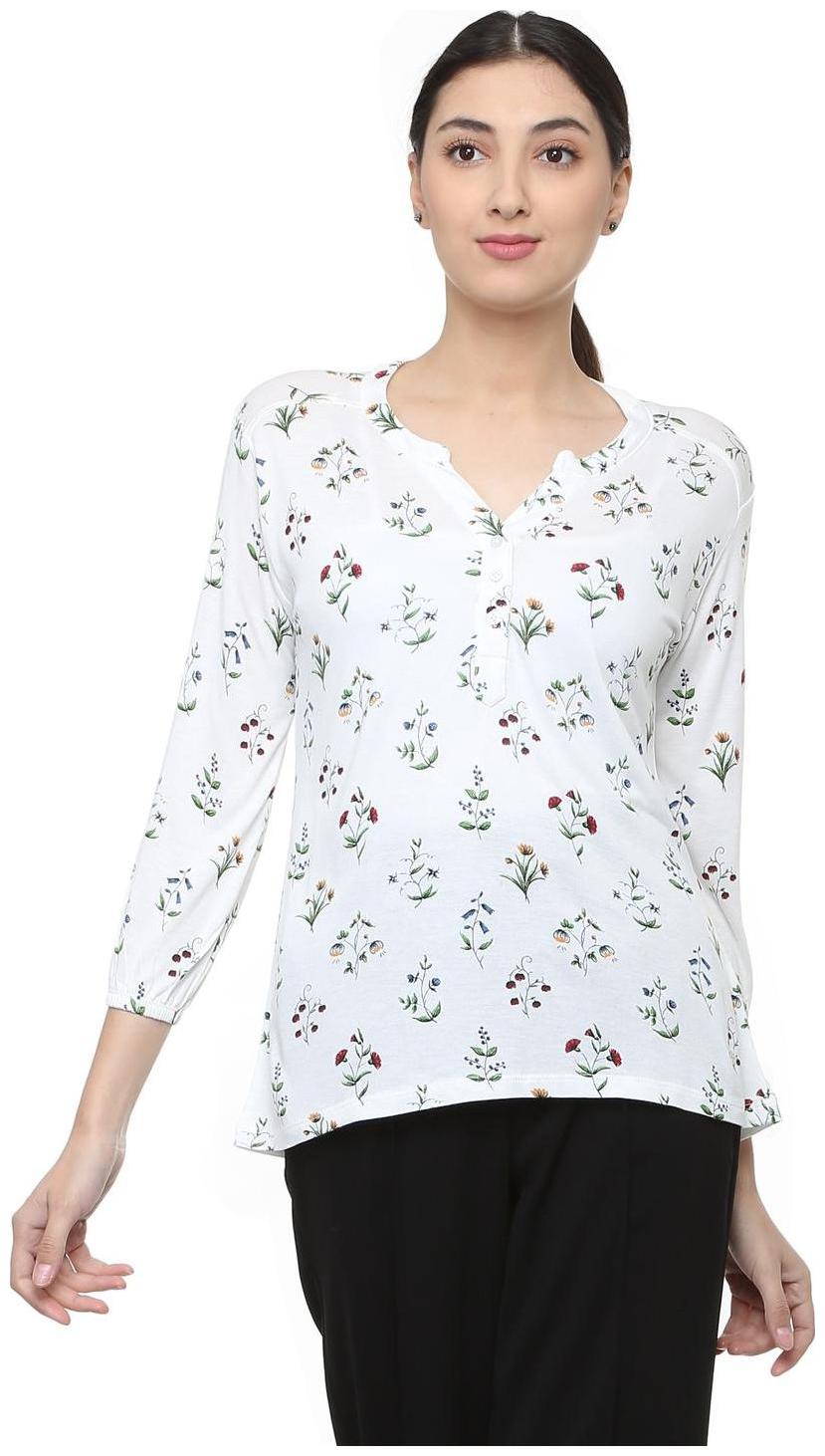 

Allen Solly Women Printed A-line top - White