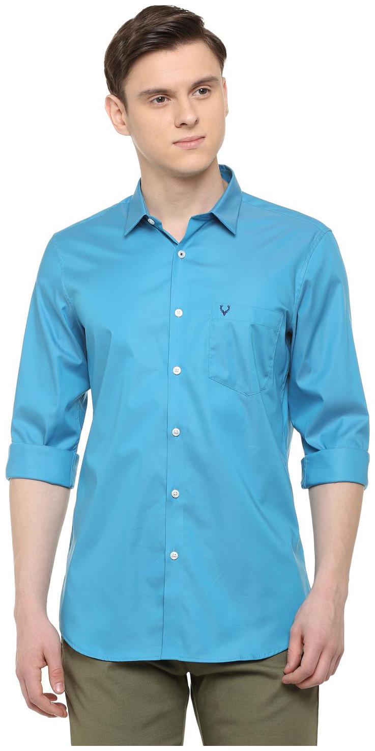 

Allen Solly Men Blue Solid Slim Fit Casual Shirt