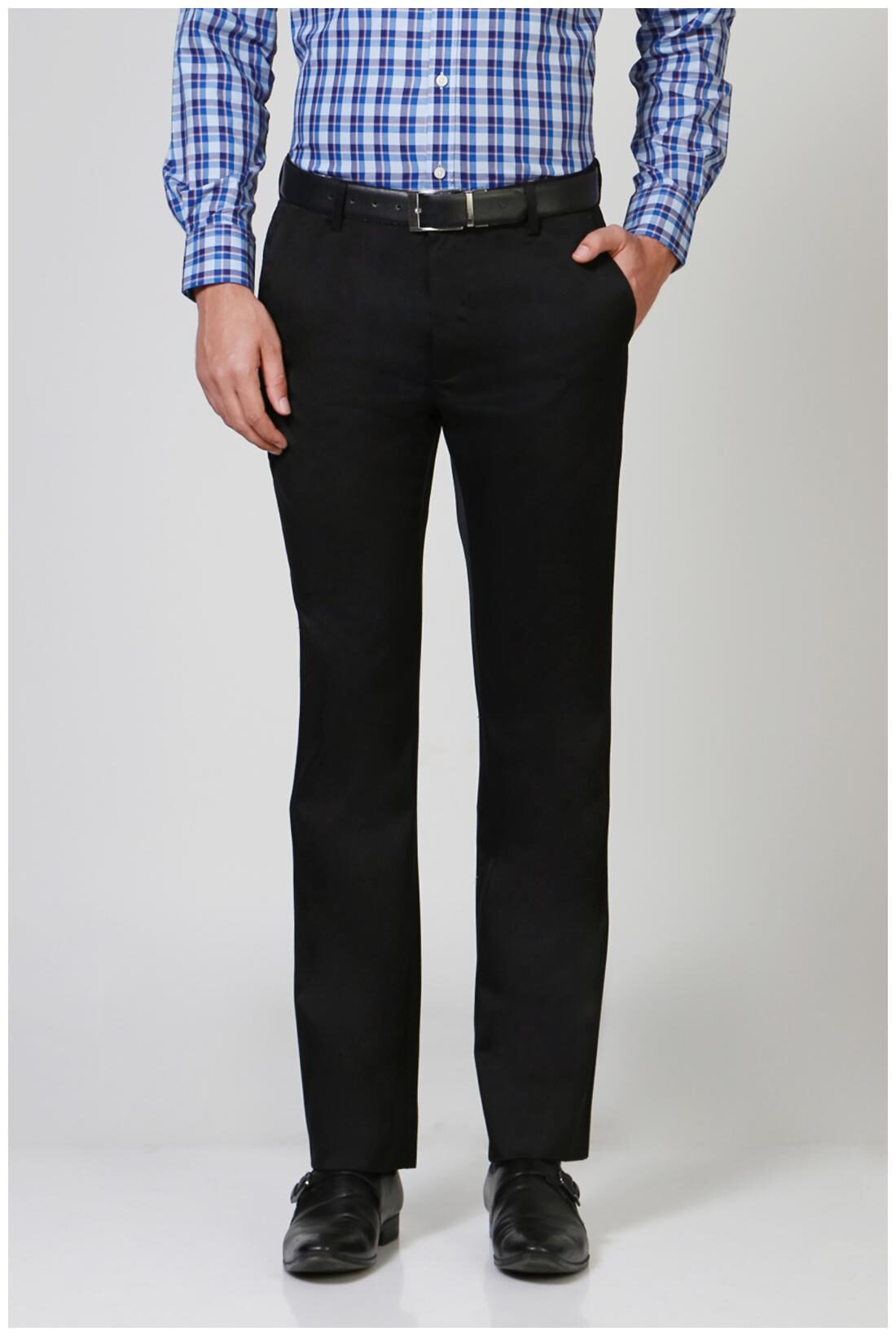 

Allen Solly Men Solid Regular Fit Formal Trouser - Black
