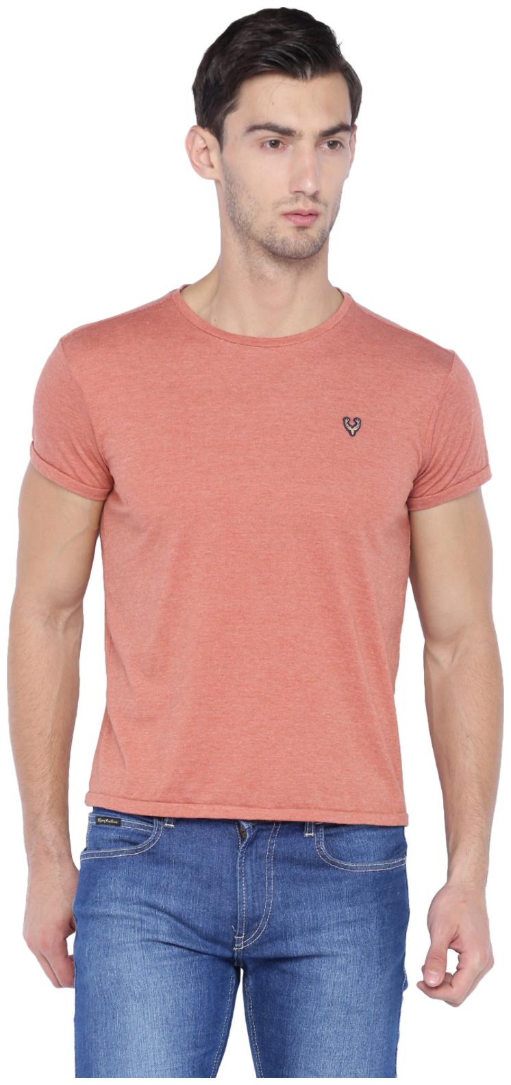 

Allen Solly Men Pink Slim fit Cotton Round neck T-Shirt - Pack Of 1