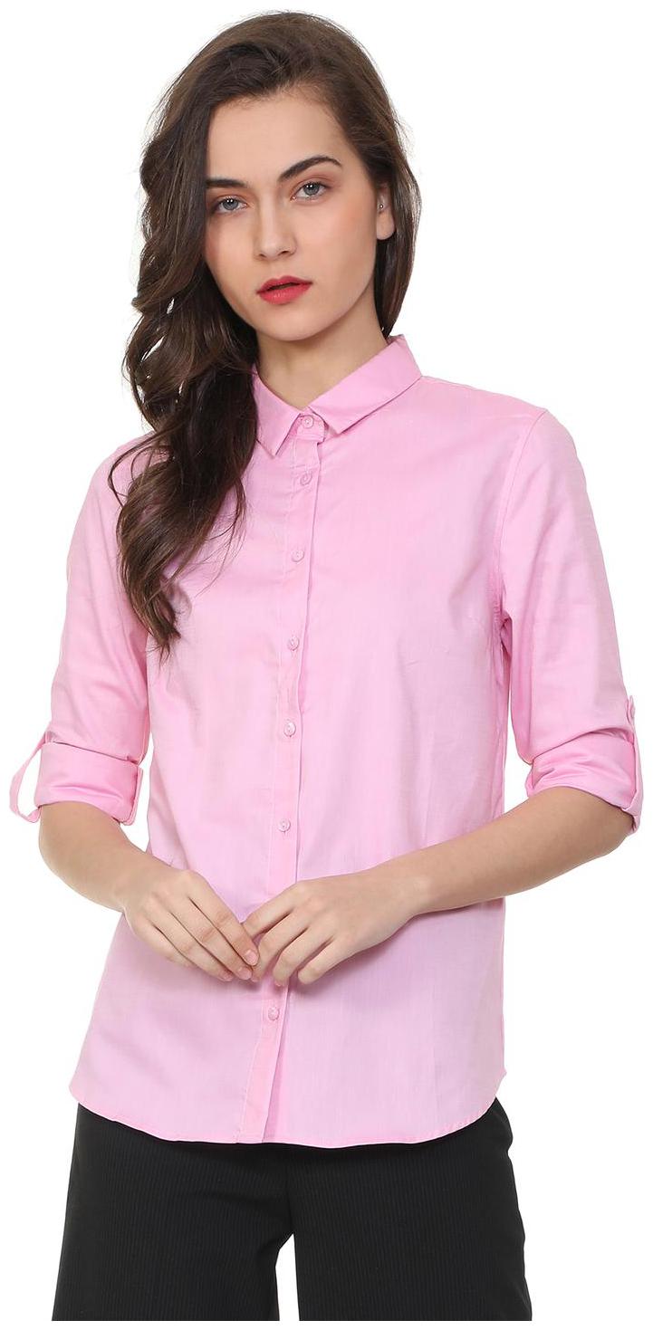 

Allen Solly Women Pink Solid Regular Fit Shirt
