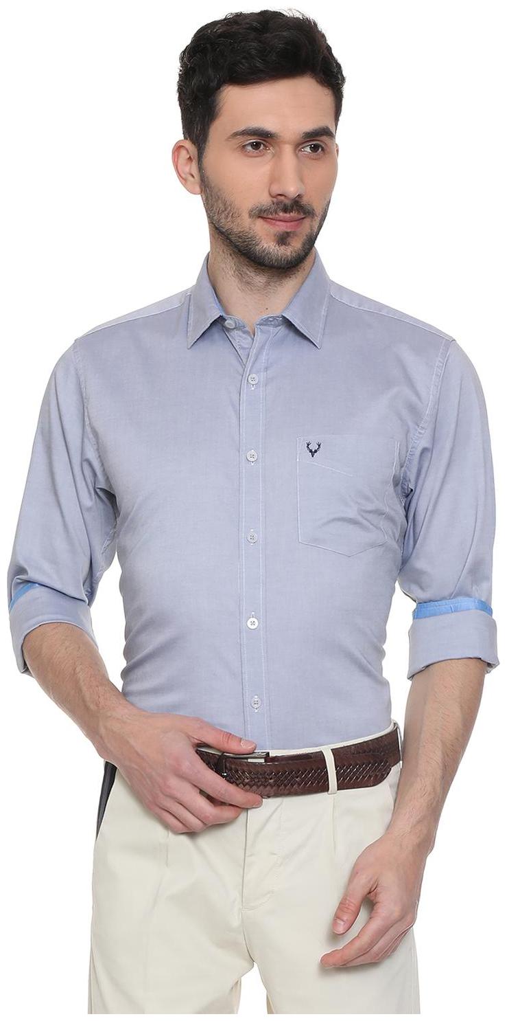 

Allen Solly Men Grey Solid Slim Fit Casual Shirt