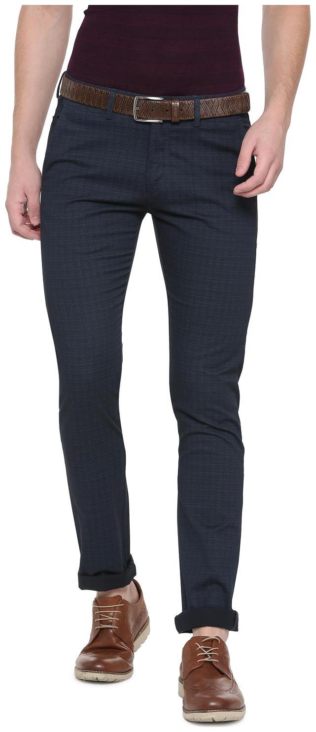 

Allen Solly Men Blue Checked Slim fit Regular trousers