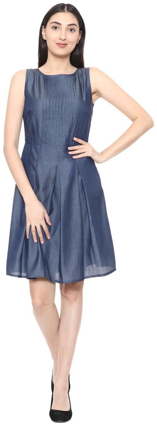 

Allen Solly Blue Solid A-line dress