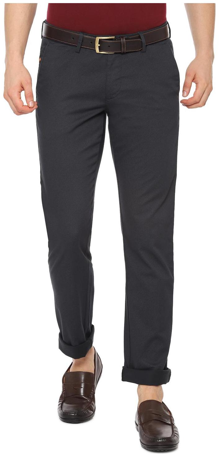 

Allen Solly Men Blue Textured Slim fit Regular trousers