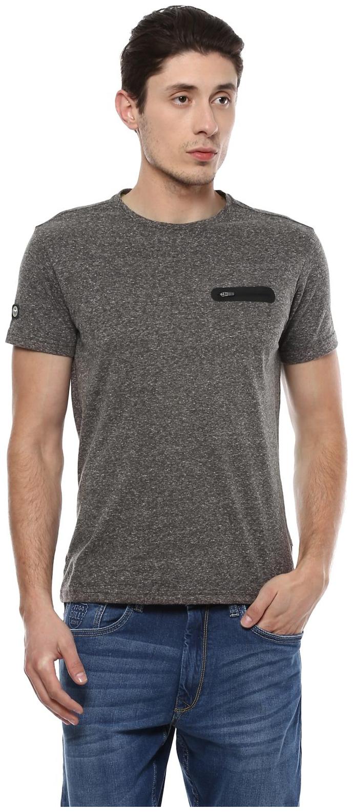 

Allen Solly Men Grey Slim fit Cotton Round neck T-Shirt - Pack Of 1
