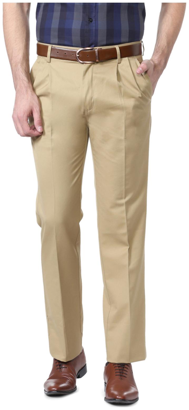 

Allen Solly Men Solid Regular Fit Formal Trouser - Brown
