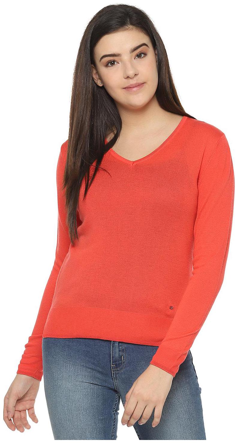 

Allen Solly Women Self design Regular top - Orange