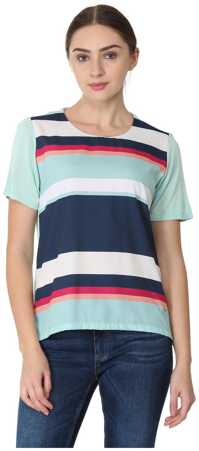

Allen Solly Women Striped Regular top - Blue