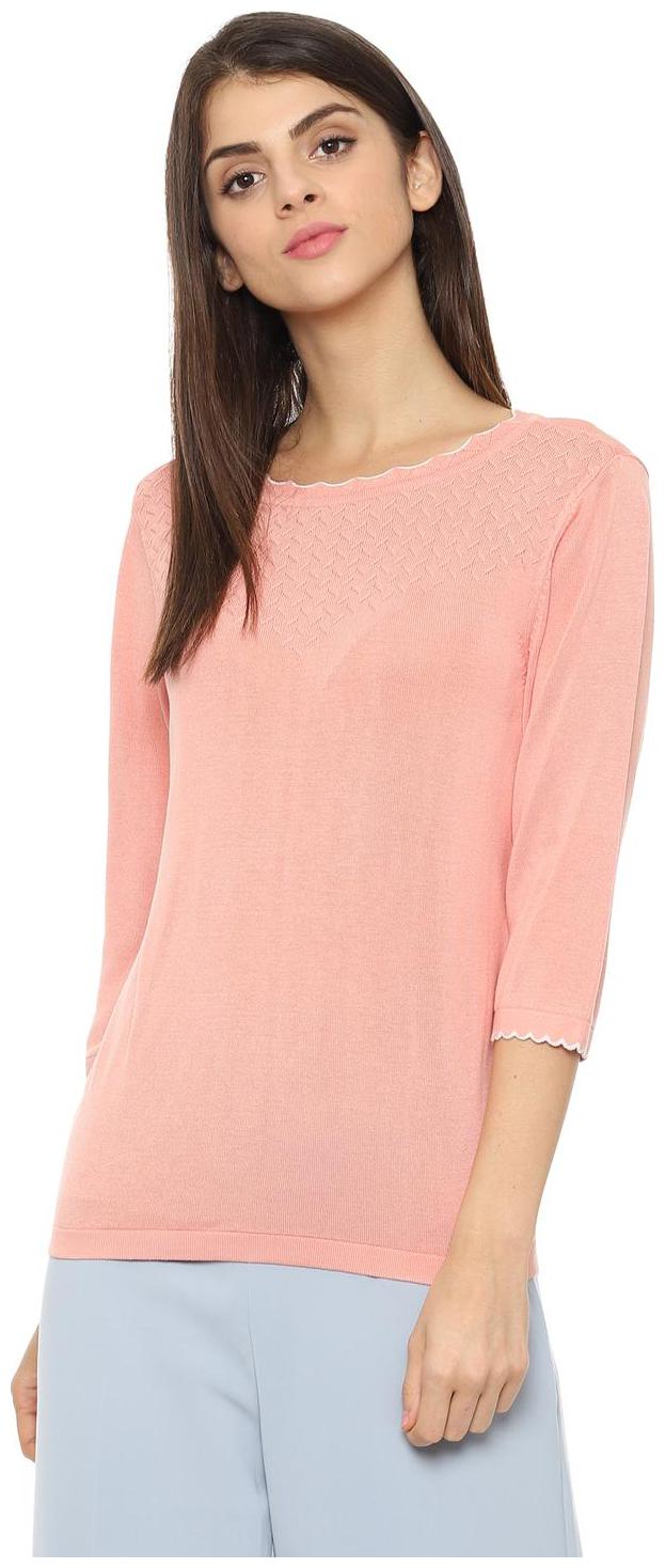 

Allen Solly Women Self design Regular top - Pink