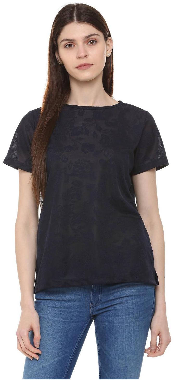 

Allen Solly Women Self design Regular top - Blue