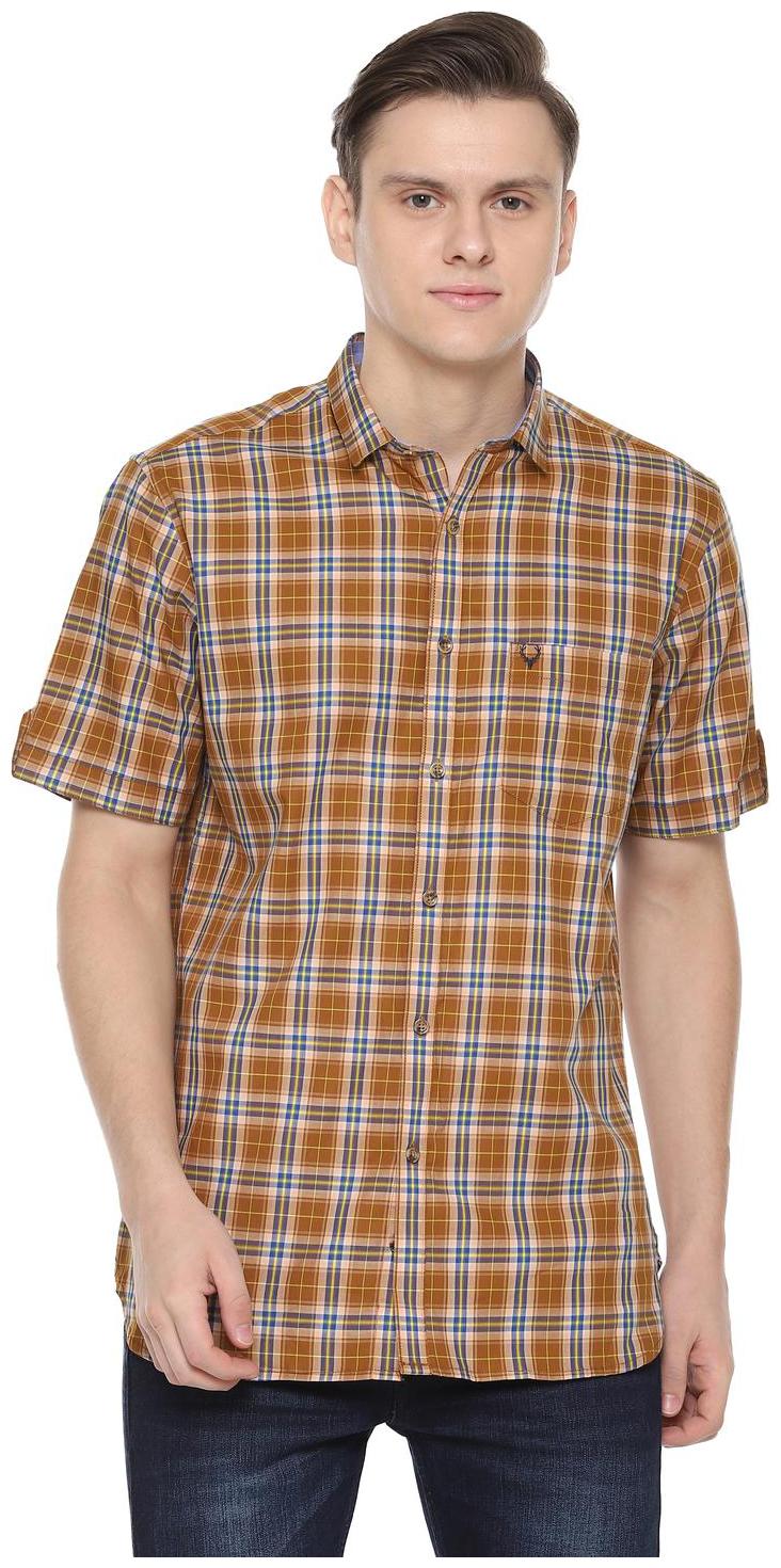 

Allen Solly Men Brown Checked Slim Fit Casual Shirt