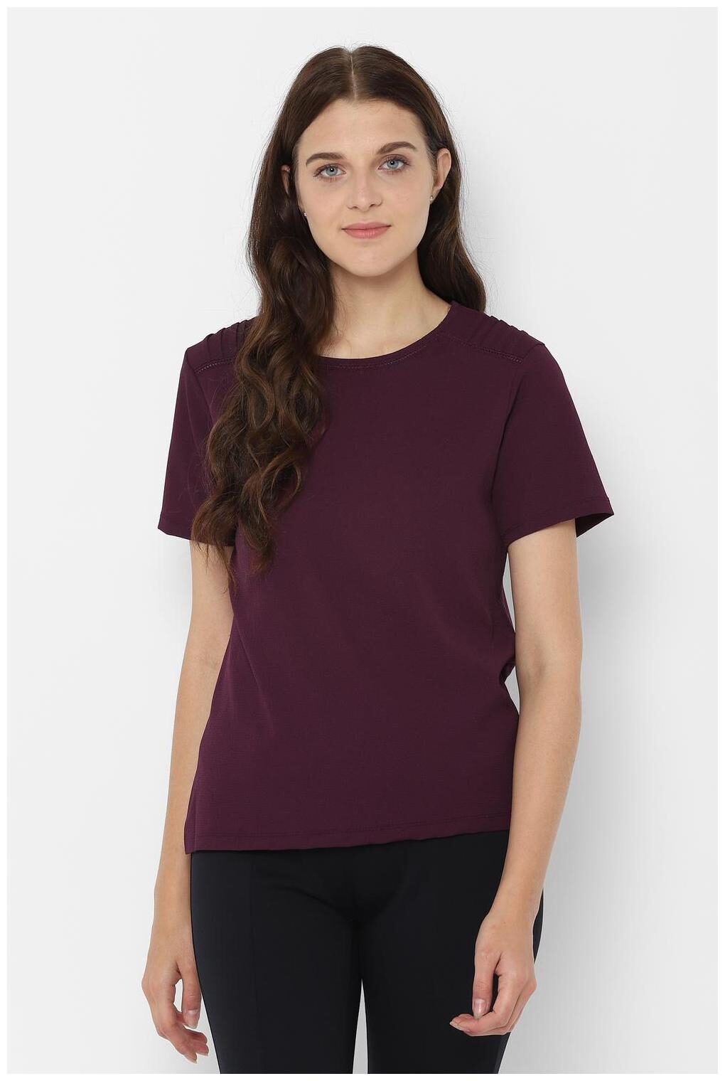 

Allen Solly Women Solid Regular top - Purple