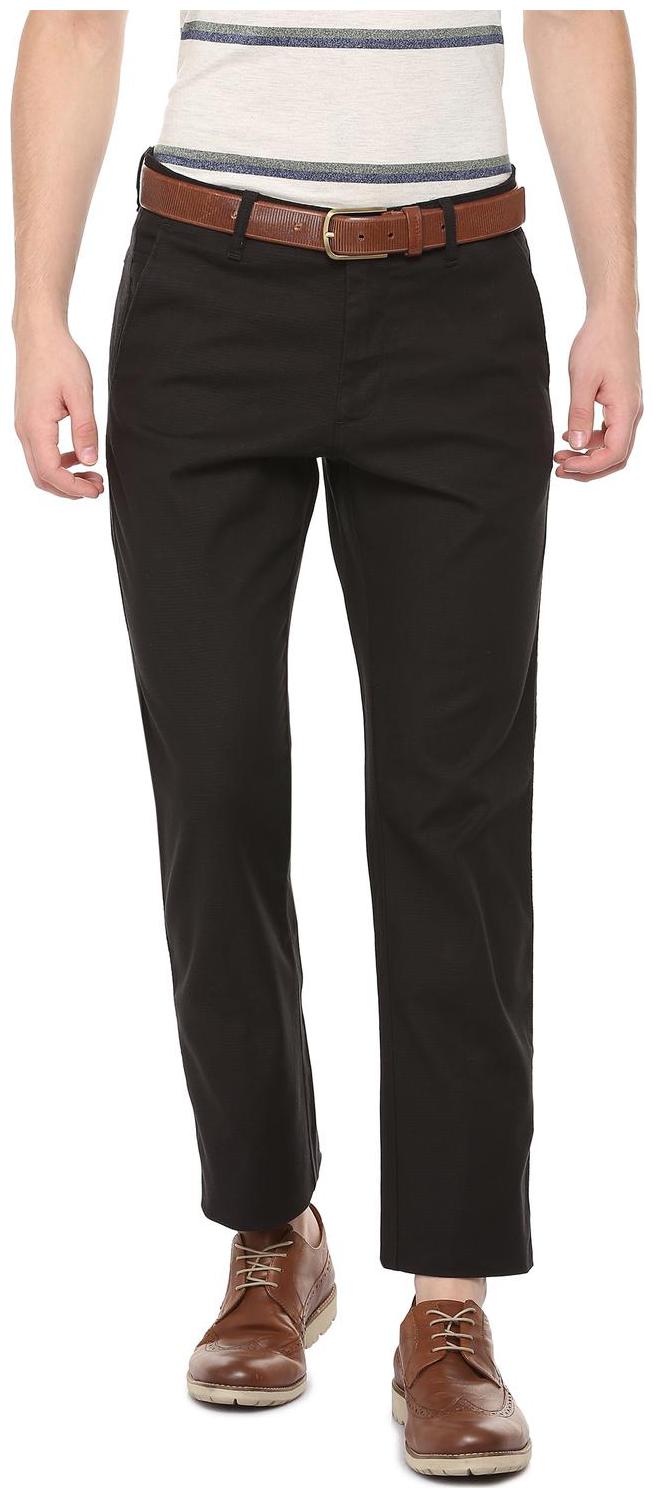 

Allen Solly Men Black Textured Regular fit Regular trousers