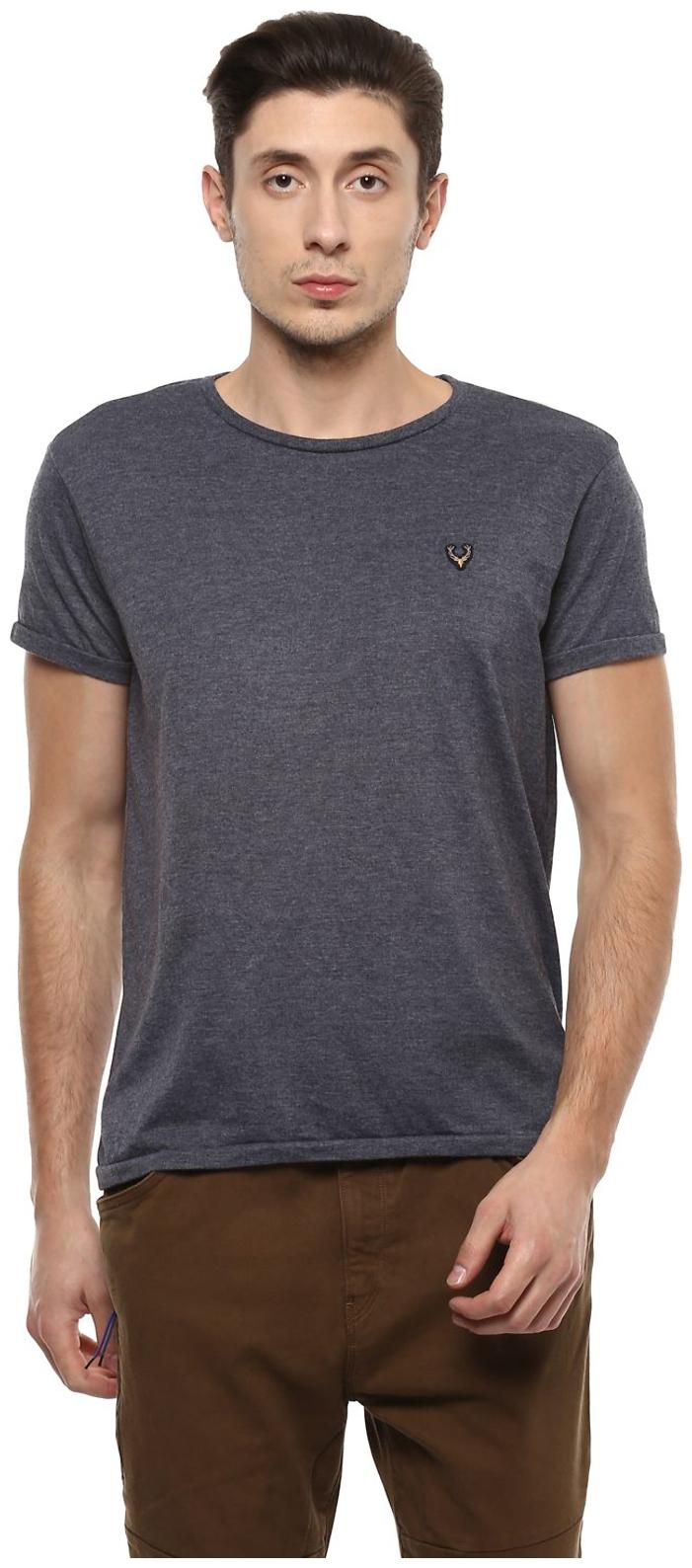 

Allen Solly Men Grey Slim fit Cotton Round neck T-Shirt - Pack Of 1