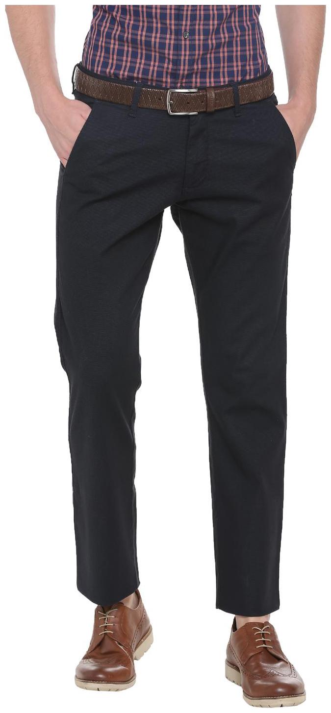 

Allen Solly Men Blue Textured Slim fit Regular trousers