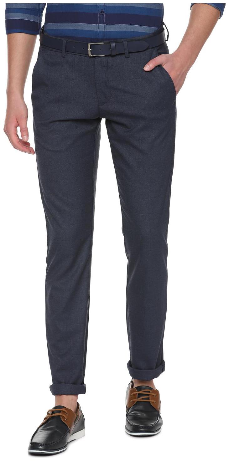 

Allen Solly Men Blue Checked Slim fit Regular trousers