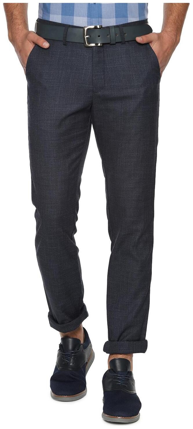 

Allen Solly Men Blue Textured Regular fit Regular trousers
