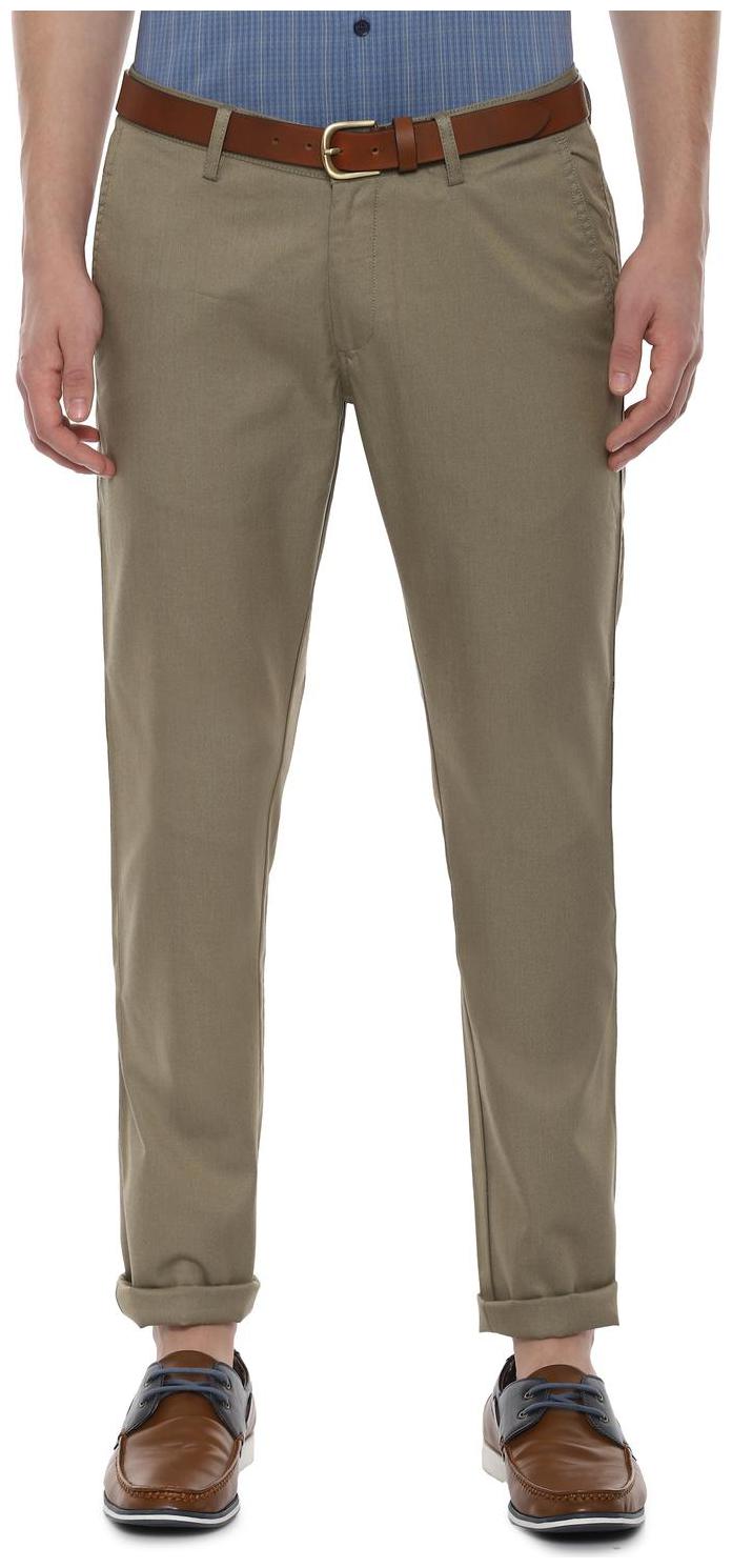 

Allen Solly Men Green Textured Slim fit Regular trousers