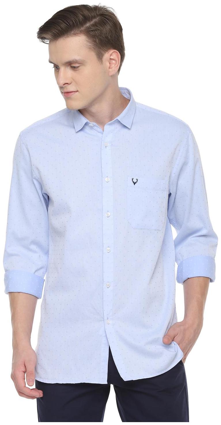 

Allen Solly Men Blue Weaved Slim Fit Casual Shirt