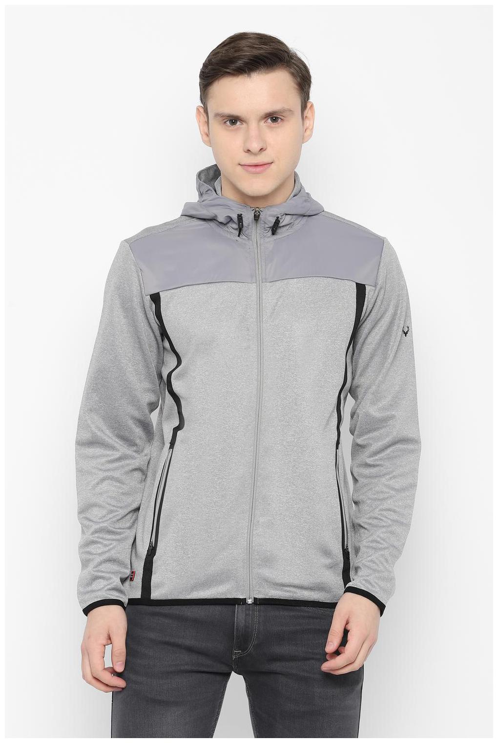

Allen Solly Men Grey Hooded Sweatshirt