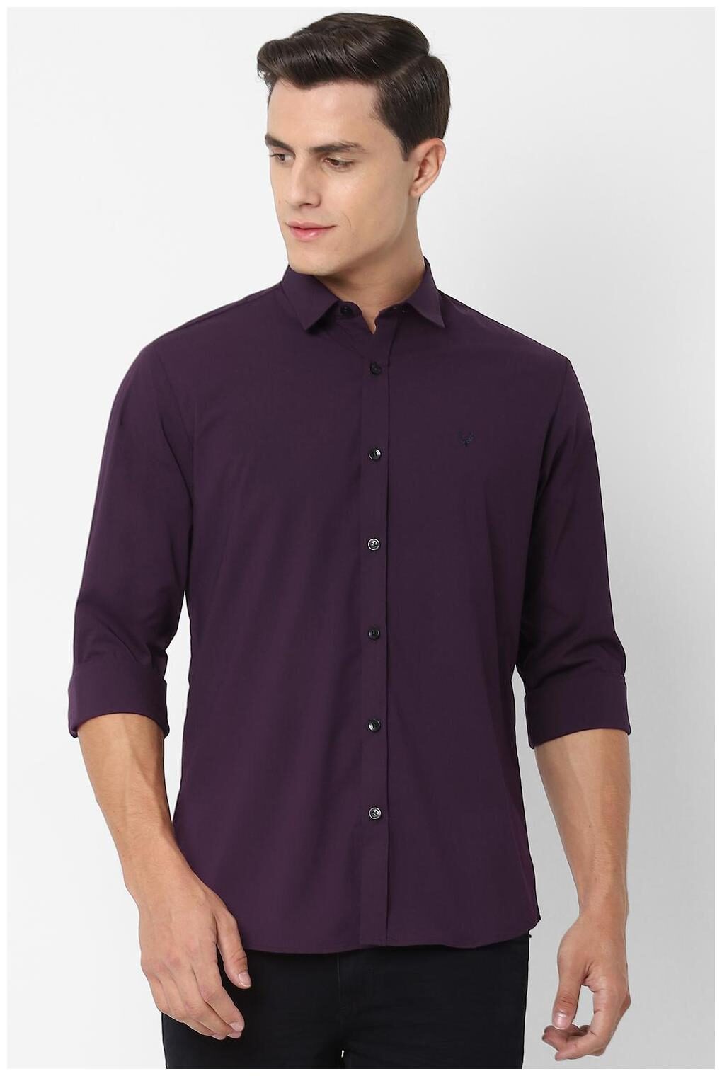 

Allen Solly Men Purple Solid Regular Fit Casual Shirt