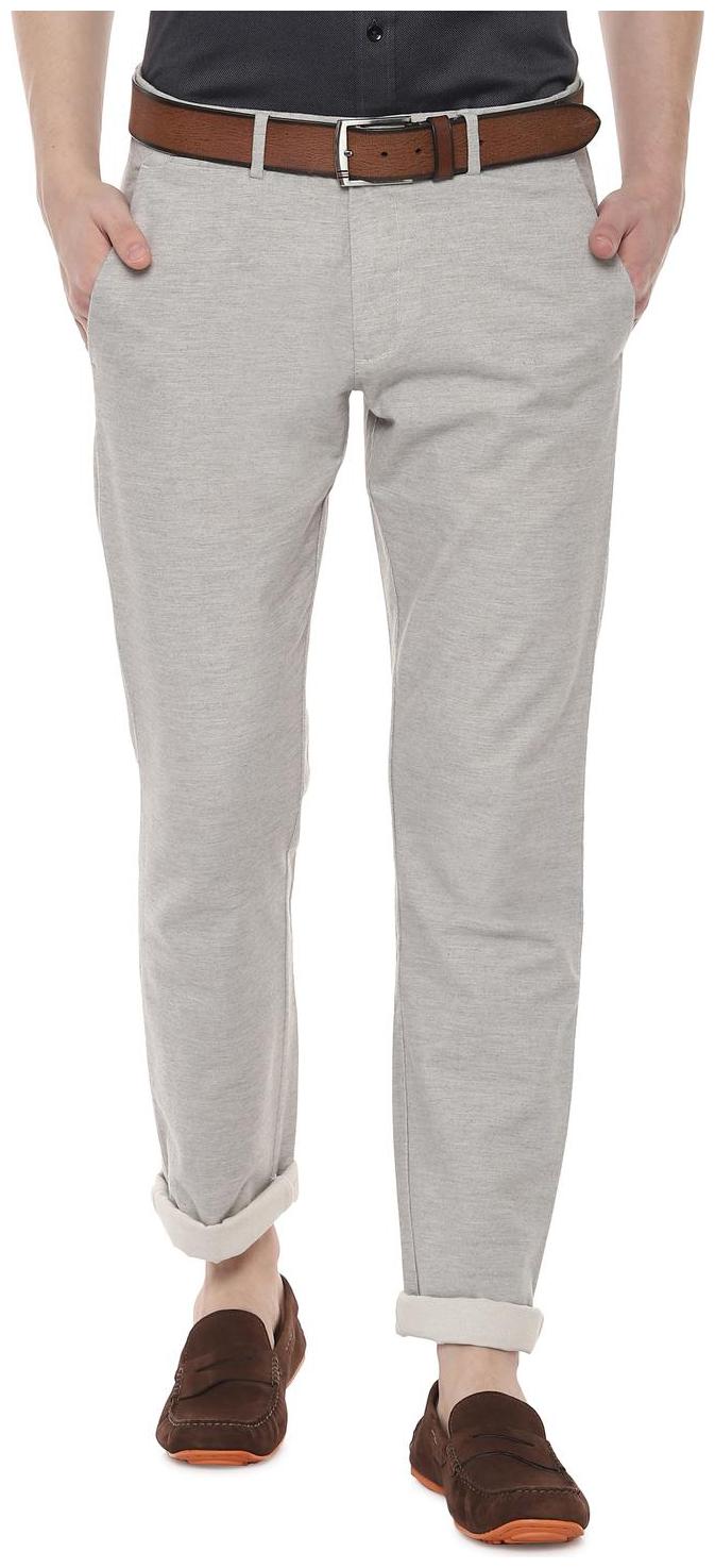 

Allen Solly Men Grey Textured Slim fit Regular trousers