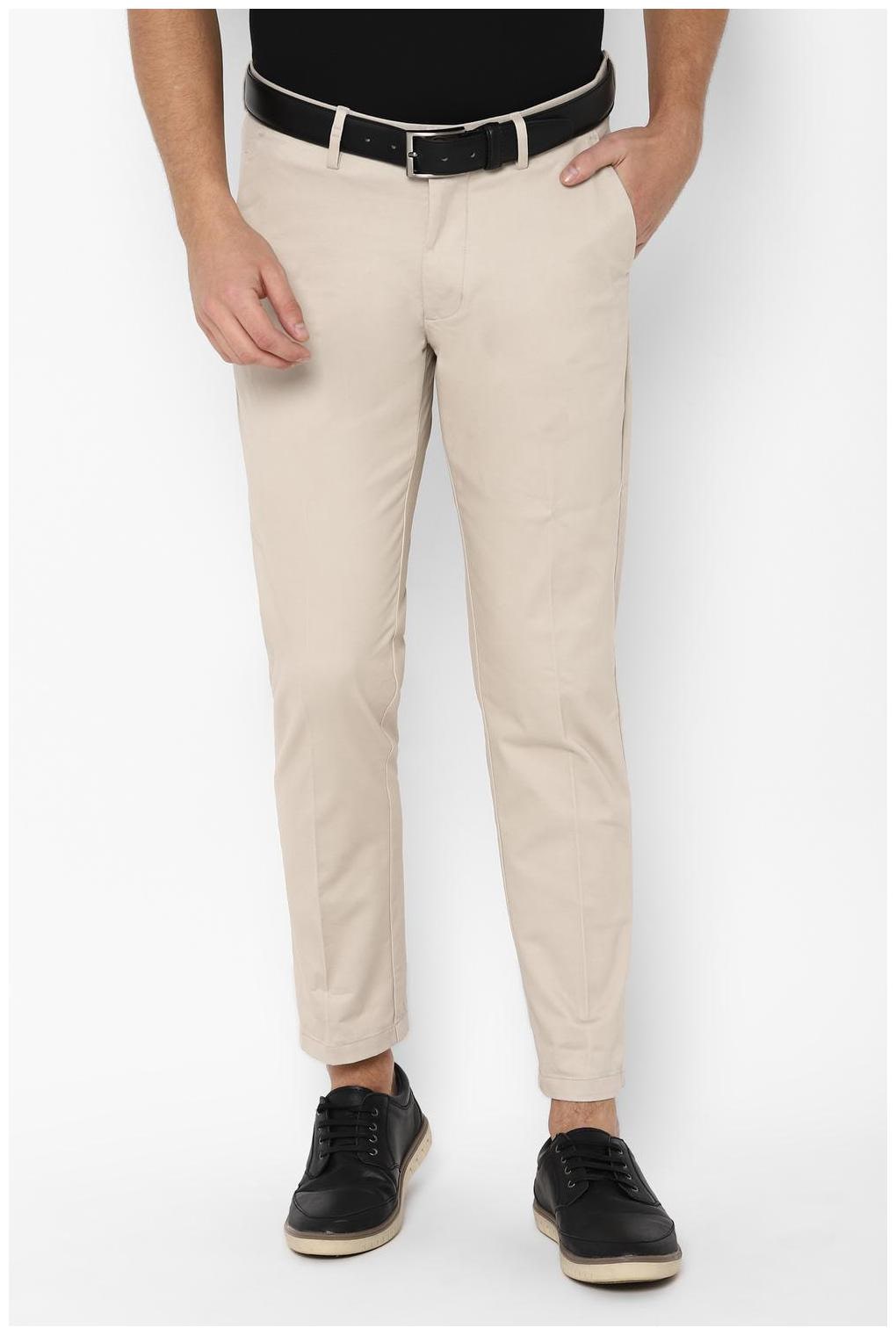 

Allen Solly Men Beige Textured Slim fit Regular trousers