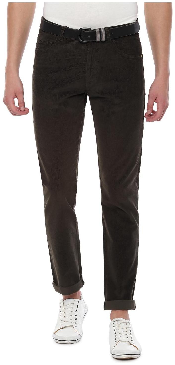 

Allen Solly Men Brown Textured Slim fit Regular trousers