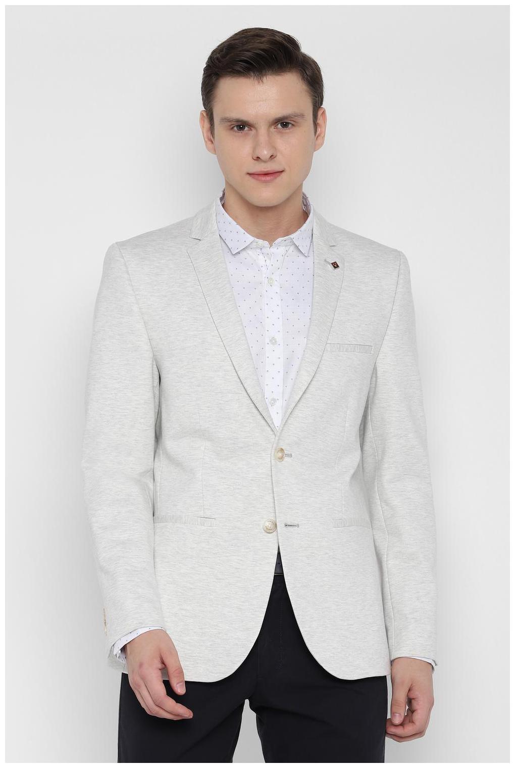 

Allen Solly Men Grey Textured Slim fit Single Breasted Blazer